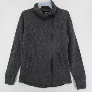 Champion Women's Full Zip Jacket S Mock Neck Charcoal Zippered Pockets Workout